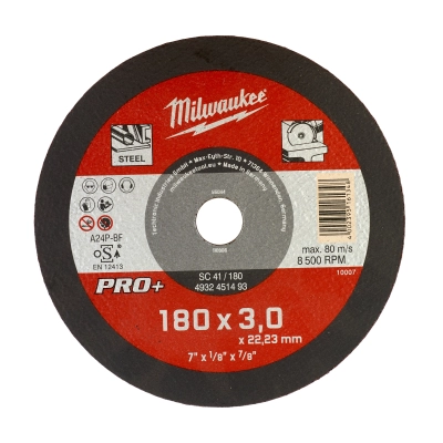 Tarcza do cięcia metalu płaska fi 180 x 3 mm PRO+