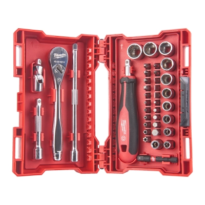 Zestaw: Grzechotka, nasadki 1/4“ i bity udarowe | 4932479096