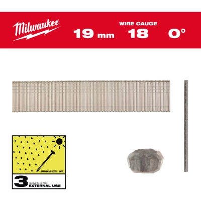 Sztyfty Inox 18G/19mm - 10 tys. szt. - M18FN18GS | 4932492558