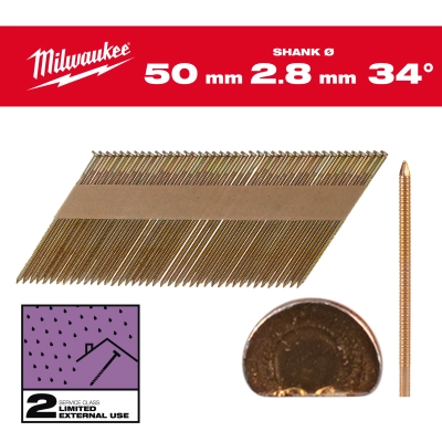 Gwoździe 34&#176; pierścieniowe galwanizowane 50mm - 2200szt - M18FFN | 4932492606