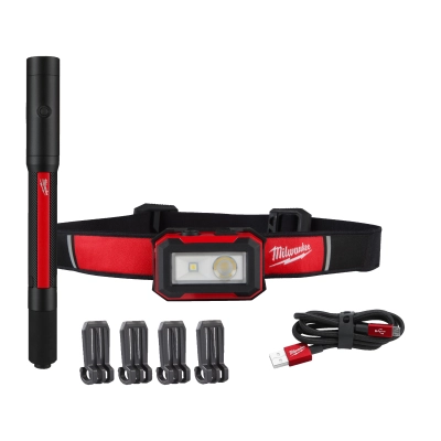 Zestaw latarek USB-2 szt. 450lm / 250lm IR HL450PL250
