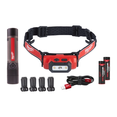 Zestaw latarek USB-2 szt. 800lm / 475lm L4 FMHLLED