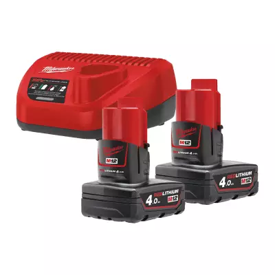 Zestaw 2 akumulatorów M12 4.0 Ah z ładowarką | 4933459211 M12 NRG-402 Milwaukee