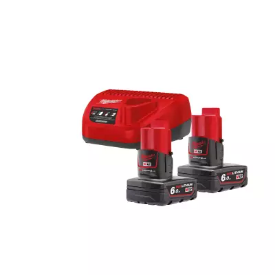 Zestaw 2 akumulatorów M12 6.0 Ah z ładowarką | 4933451903 M12 NRG-602 Milwaukee