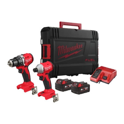 M18 ZESTAW BEZSZCZOTKOWY POWEPACK (M18 BLDDRC, M18 BLIDRC), w/2xM18B4, M12 - 18C | 4933492836