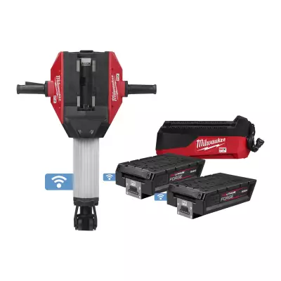 MX FUEL Młot wyburzeniowy klasy 25 kg z szybką ładowarką i 2x8.0Ah.