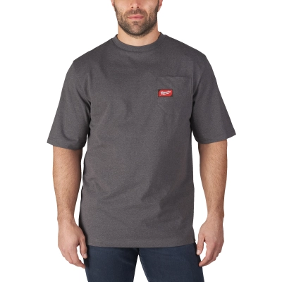 WTSSG - S T-shirt z kieszonką z krótkim rękawem - szary | 4933478231
