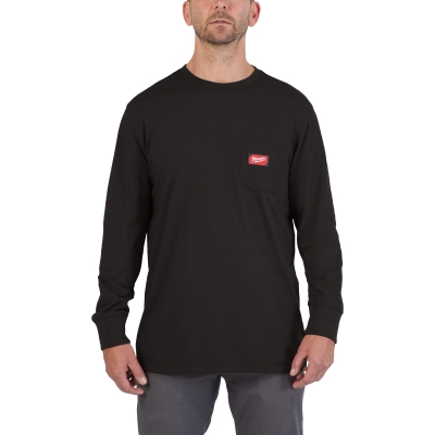 WTLSBL - L T-shirt z kieszonką z długim rękawem - czarny | 4932493035