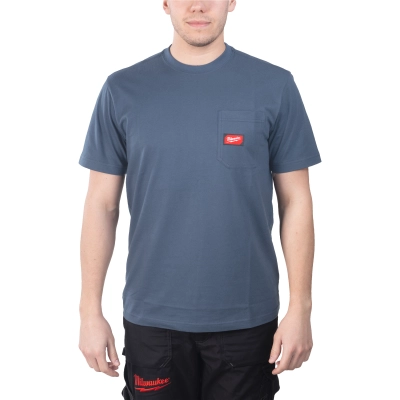 WTSSBLU - M T-shirt z kieszonką z krótkim rękawem - niebieski | 4932493014