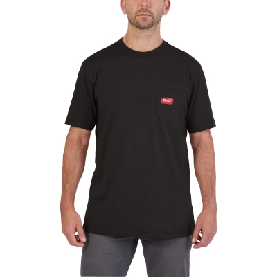 WTSSBL - XXL T-shirt z kieszonką z krótkim rękawem - czarny | 4932493007