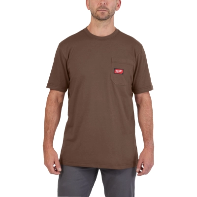 WTSSBR - XXL T-shirt z kieszonką z krótkim rękawem - brązowy | 4932493032