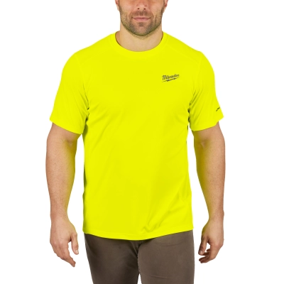 WWSSYL - XXL Lekka koszulka robocza z krótkim rękawem - żółta | 4932493077