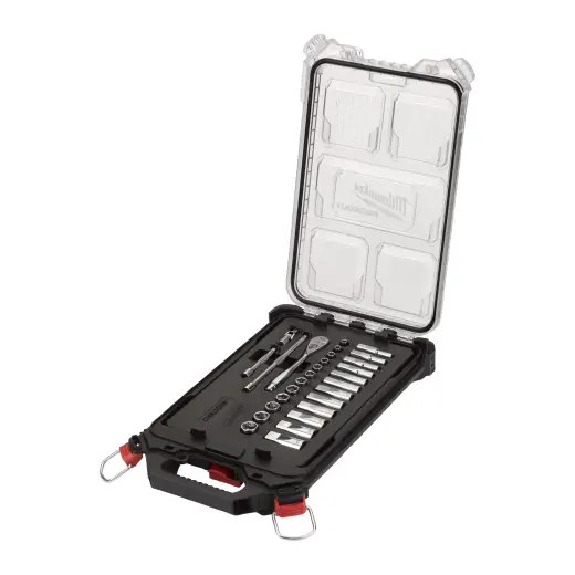 Nasadki 1/4˝ z grzechotką - metryczne - zestaw 28 szt. w organizerze PACKOUT SLIM średnim | 4932478812