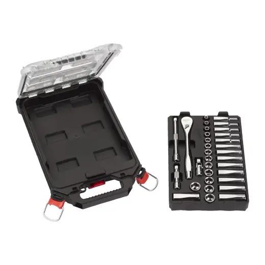 Nasadki 3/8˝ z grzechotką - metryczne - zestaw 32 szt. w organizerze PACKOUT SLIM średnim | 4932478813
