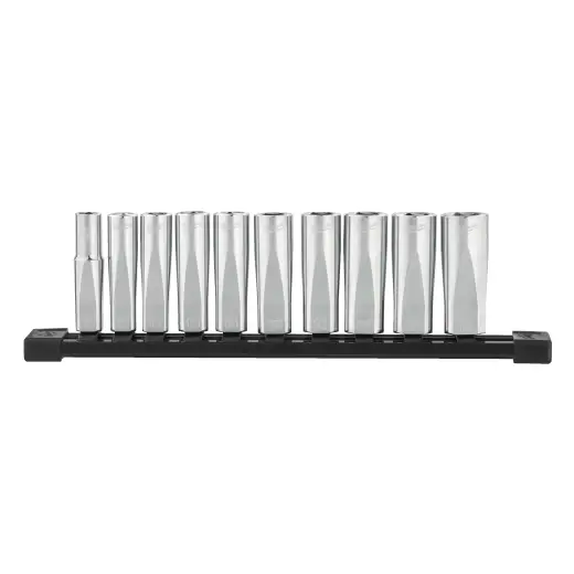 Zestaw nasadek metrycznych długich 3/8˝ 10 szt. na szynie (10 - 19mm) | 4932492509