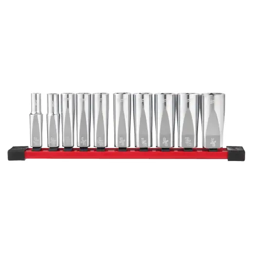 Zestaw nasadek imperialnych długich 3/8˝ 10 szt. na szynie (10 - 19mm) | 4932492510