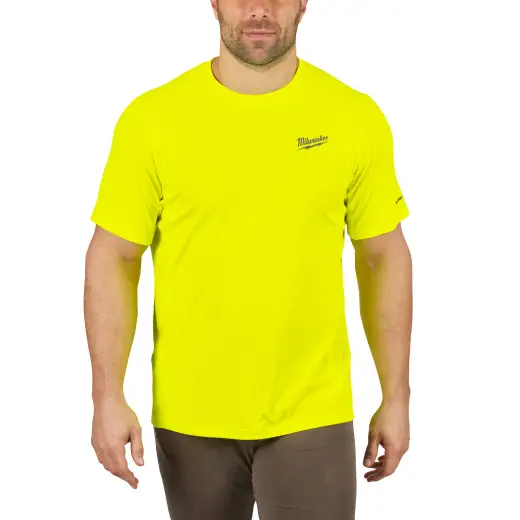 WWSSYL - XXL Lekka koszulka robocza z krótkim rękawem - żółta | 4932493077