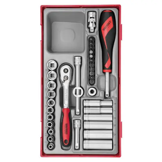 Zestaw kluczy nasadowych z chwytem kwadratowym ?" Teng Tools TT1435