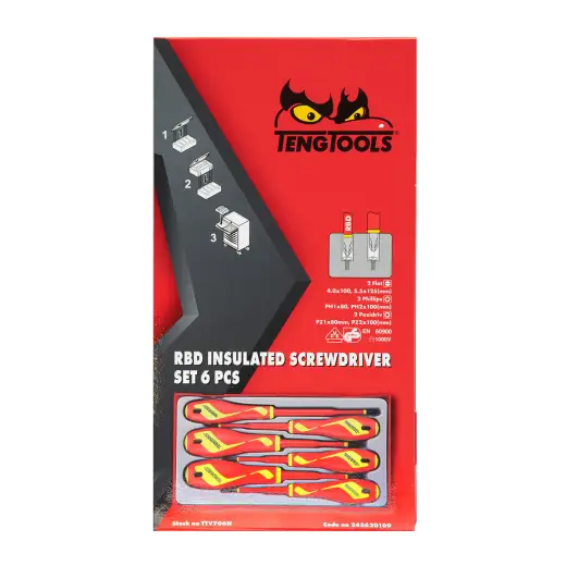 6-elementowy zestaw wkrętaków 1000V Teng Tools TTV706N