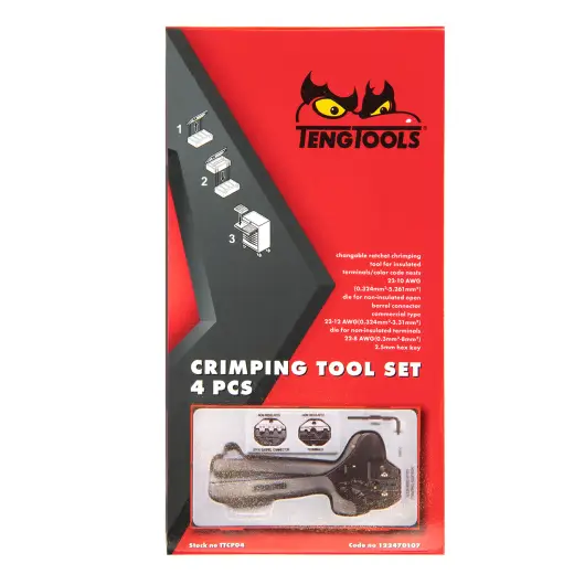4-elementowy zestaw narzędzia do zaciskania końcówek Teng Tools TTCP04
