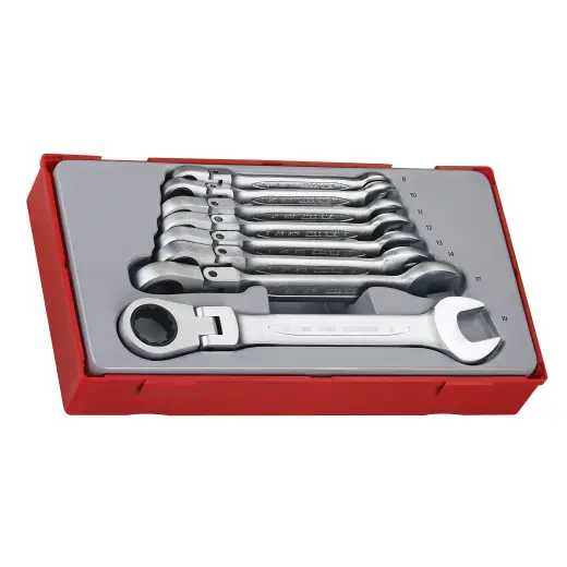 Klucze płasko-oczkowe przegubowe z zapadką TT6508RF