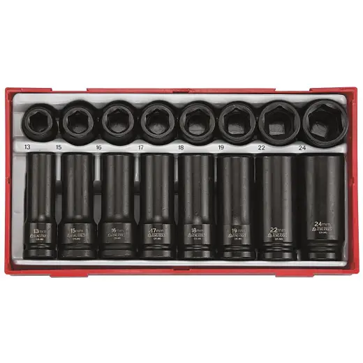 20-elementowy zestaw nasadek maszynowych z chwytem kwadratowym 1/2", Teng Tools TT9120D