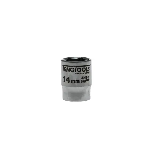 Nasadka 6-kątna nierdzewna z chwytem 3/8" 14 mm