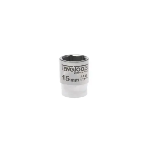 Nasadka 6-kątna nierdzewna z chwytem 3/8" 15 mm