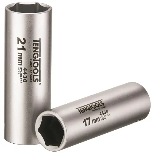 Nasadka długa nierdzewna z chwytem 1/2" 21 mm