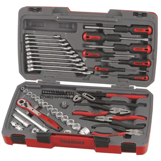 67-elementowy zestaw narzędzi nasadowych z chwytem kwadratowym 3/8". Teng Tools T3867