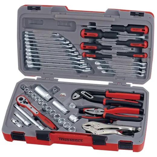 48-elementowy zestaw narzędzi nasadowych z chwytem kwadratowym 3/8" Teng Tools T3848