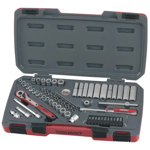 Zestaw kluczy nasadowych z chwytem kwadratowym 1/4" Teng Tools T1460