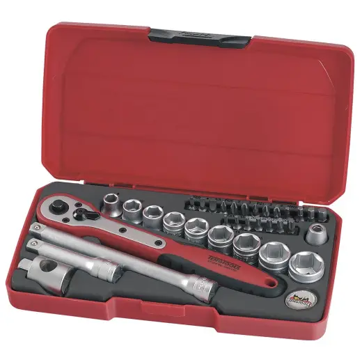 Zestaw narzędzi nasadowych z chwytem kwadratowym 3/8" Teng Tools T3834