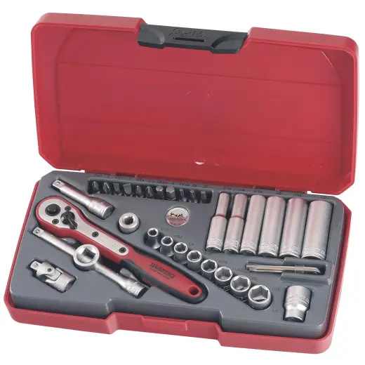 Zestaw narzędzi nasadowych z chwytem kwadratowym 1/4" Teng Tools T1435AF