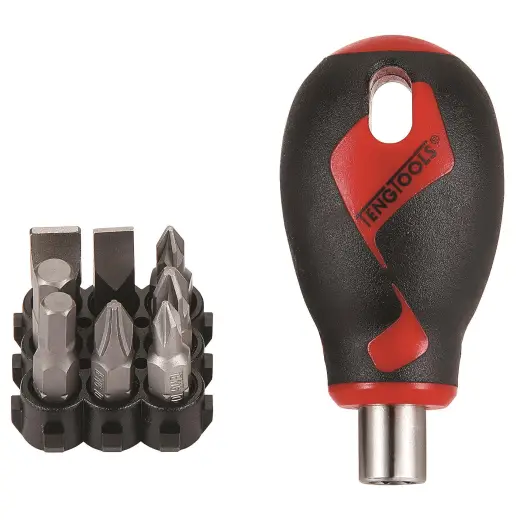 Wkrętak krótki Stubby z wymiennymi grotami Teng Tools M908N