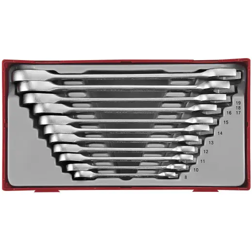 11-elementowy zestaw kluczy płasko-oczkowych zapadkowych Teng Tools TT6511RS
