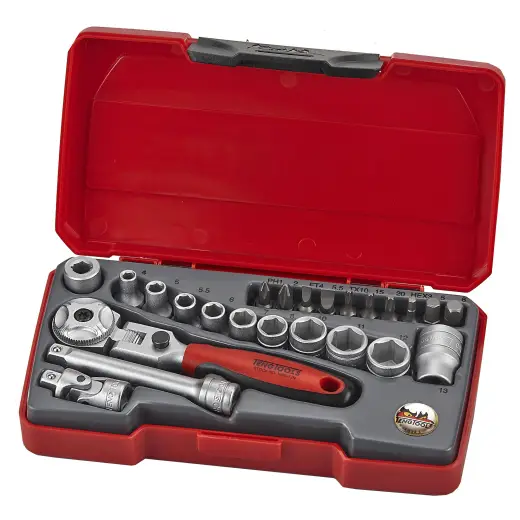 Zestaw kluczy nasadowych z chwytem kwadratowym 1/4" Teng Tools T1424S