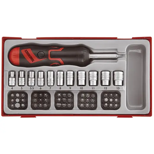64-elementowy zestaw wkrętaka z grotami wymiennymi, Teng Tools TTMDRT64