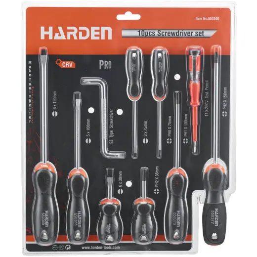 Zestaw wkrętaków 10 elementów Harden