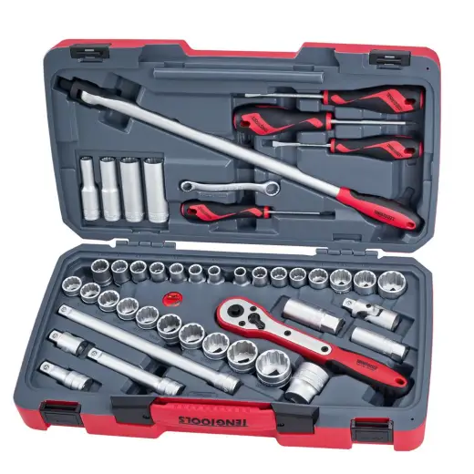 44-elementowy zestaw kluczy nasadowych Teng Tools T1244