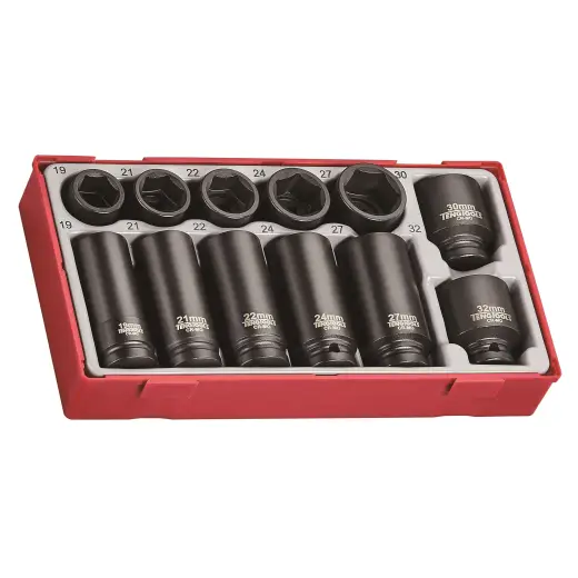 12-elementowy zestaw nasadek maszynowych z chwytem kwadratowym 1/2" Teng Tools TT9212