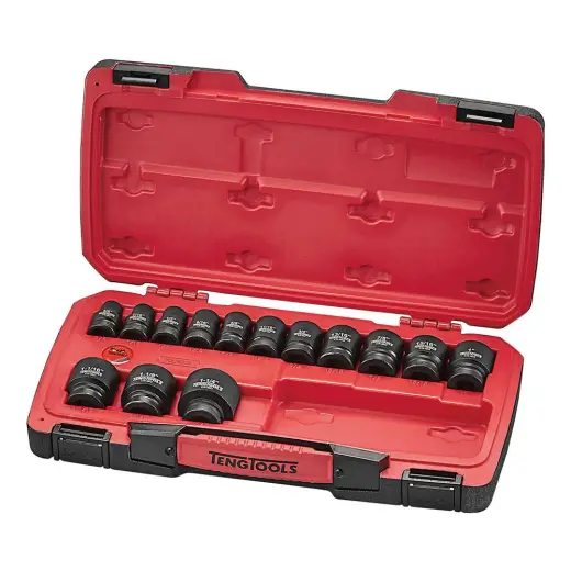 18-elementowy zestaw nasadek udarowych calowych z chwytem 1/2" Teng Tools T9218AF