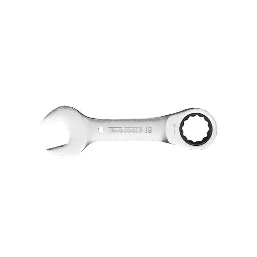Krótki klucz płasko-oczkowy z grzechotką 19 mm