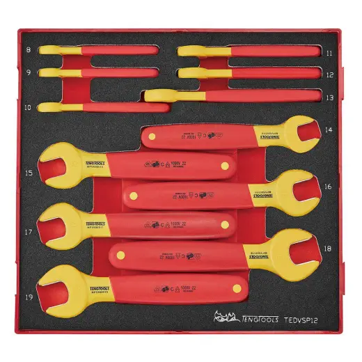Zestaw kluczy płaskich VDE 1000V Teng Tools TEDVSP12