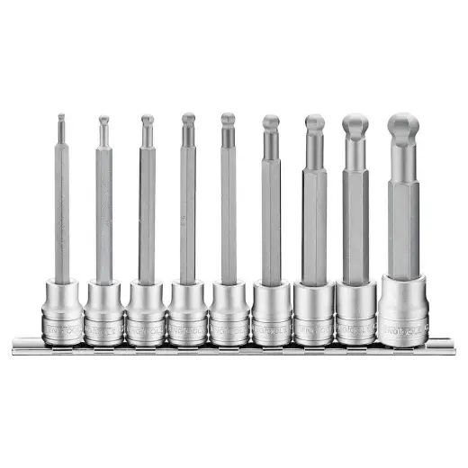 9-elementowy zestaw nasadek trzpieniowych 6-kątnych długich Teng Tools M3809HBN
