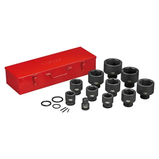 17-elementowy zestaw nasadek udarowych 6-kątnych 1"Teng Tools 9117