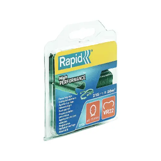 Zszywki zaciskowe do ogrodzenia Rapid VR22, zielone - opakowanie 215 szt.