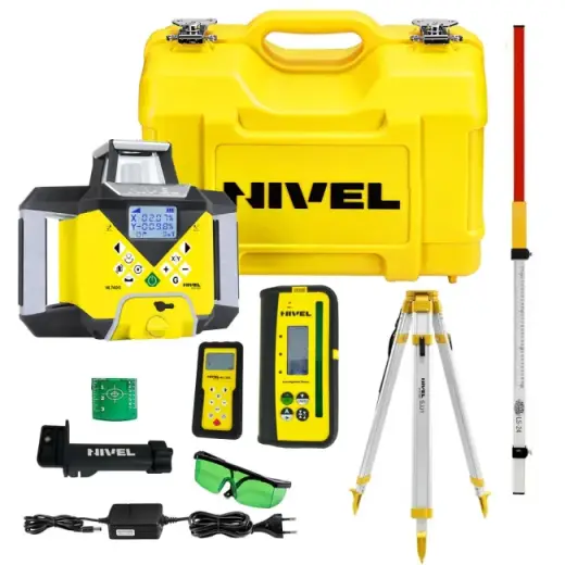 Laser rotacyjny niwelator zielony Nivel System NL740G DIGITAL + statyw SJJ1 + łata laserowa LS24