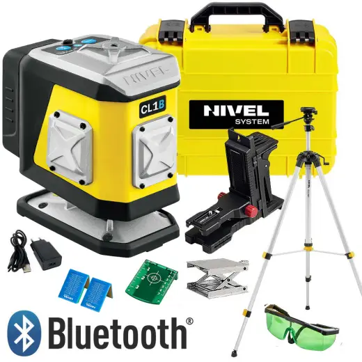 Laser 1-płaszczyznowy krzyżowy niebieski Nivel System CL1B + statyw SJJM1EX
