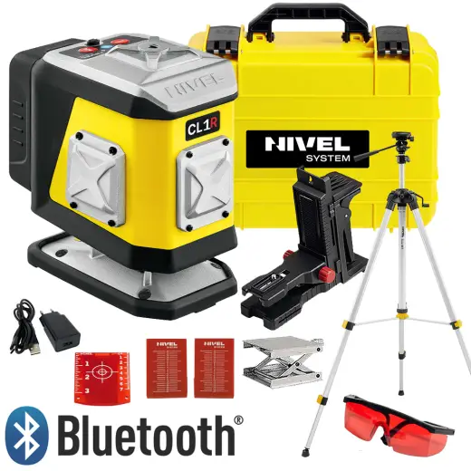 Laser 1-płaszczyznowy krzyżowy czerwony Nivel System CL1R + statyw SJJM1EX